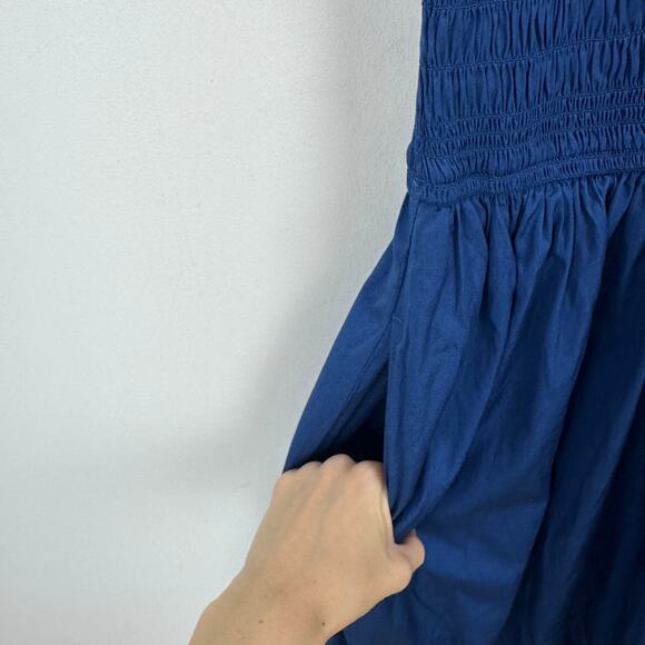 Madewell The Petite Melody Scoopback Smocked Midi Dress Blue Moon Small NWT - Picture 14 of 15
